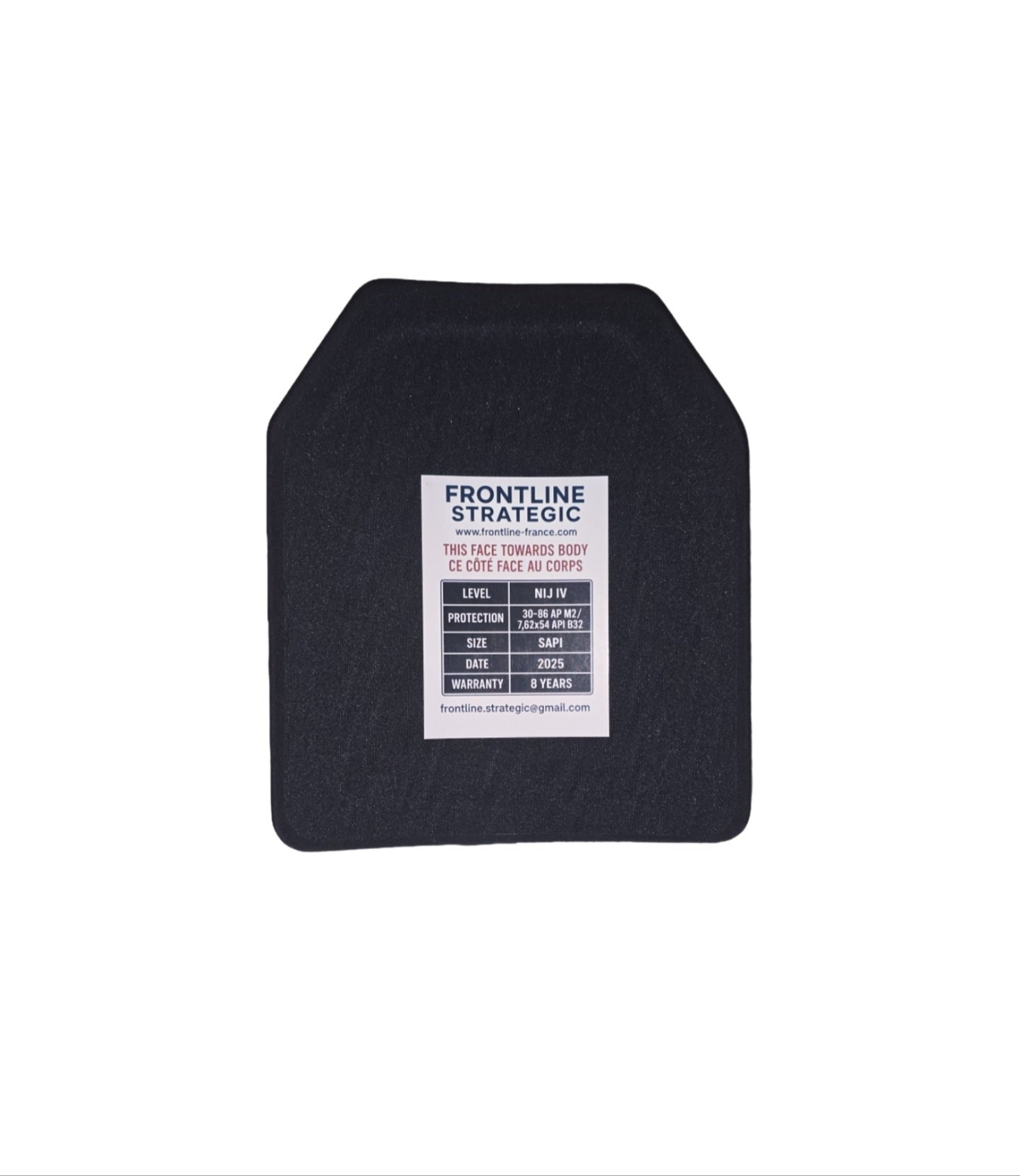 PLAQUE BALISTIQUE NIJ IV – FRONTLINE STRATEGIC X2
