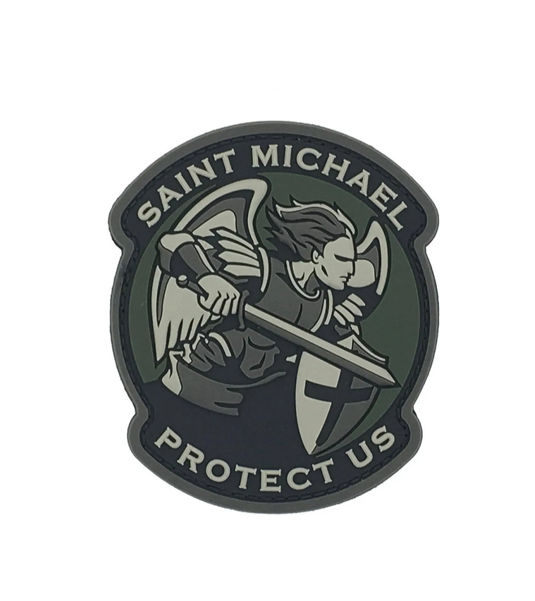 Patch PVC Saint Michel - "Saint Michael Protect Us"