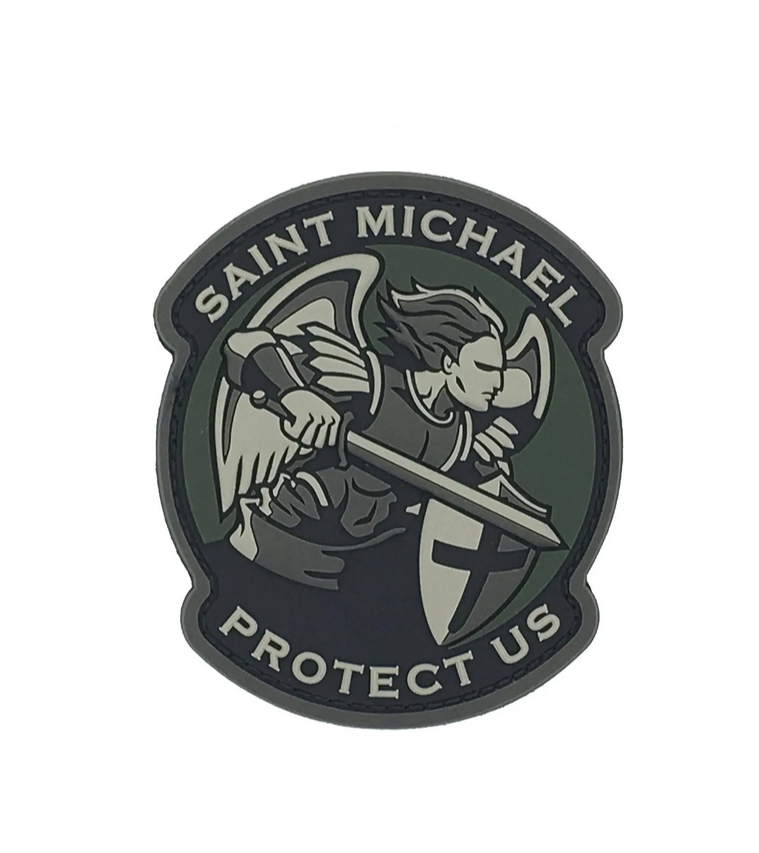 Patch PVC Saint Michel - &quot;Saint Michael Protect Us&quot;